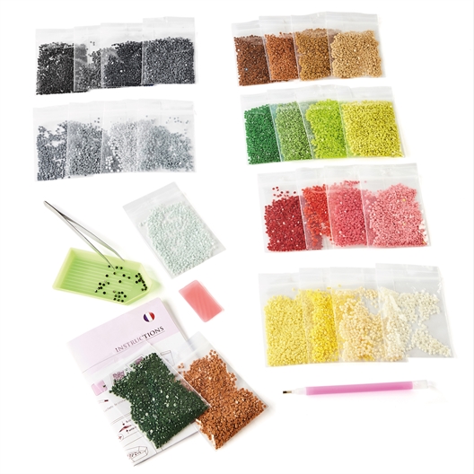 Kit perles à coller Diamond Dotz® Le bonhomme de neige et les oiseaux