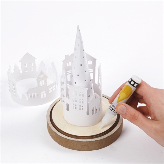 Kit 2 cloches avec décoration village de Noël