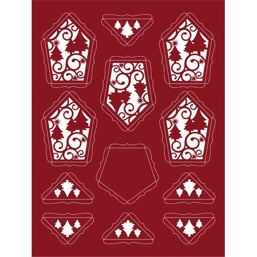 Set de 4 photophores de Noël rouge et vert