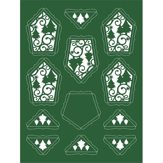 Set de 4 photophores de Noël rouge et vert