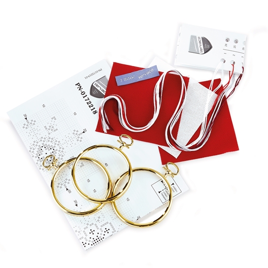 Set de 3 décorations flocon à broder