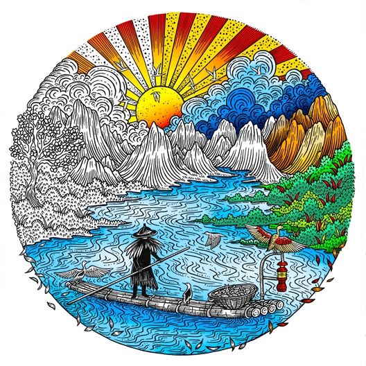 Cercle de la vie à colorier