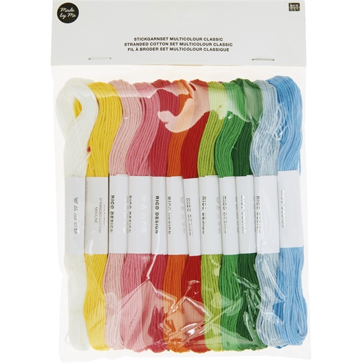 Kit de broderie : toile de lin + set de 24 fils moulinés