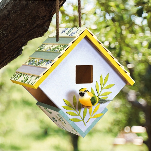 Mangeoire pour oiseaux en bois à décorer