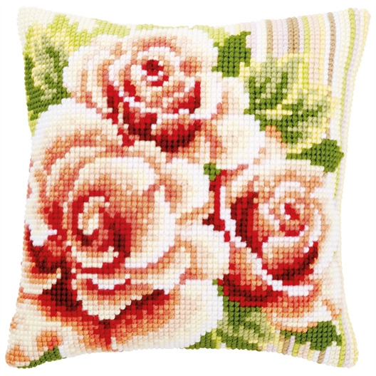 Kit coussin canevas Roses roses