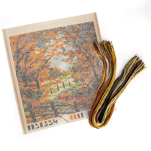 Kit coussin canevas chemin automnal