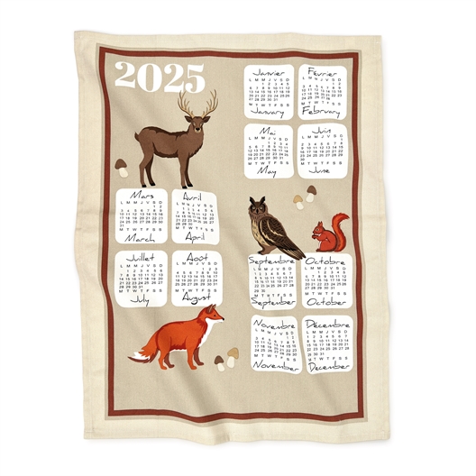 Torchons calendrier 2025