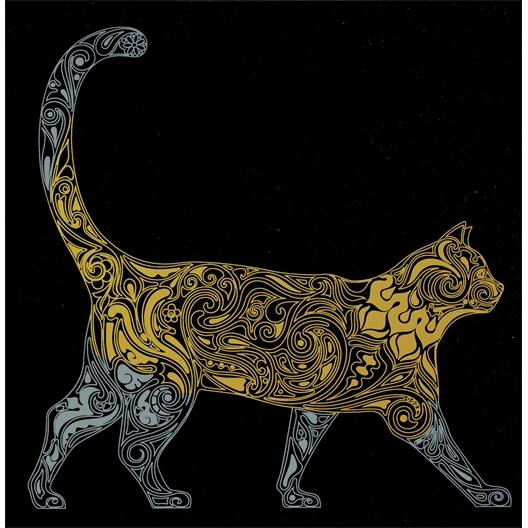 Cartes à gratter de lumière Chats dorés