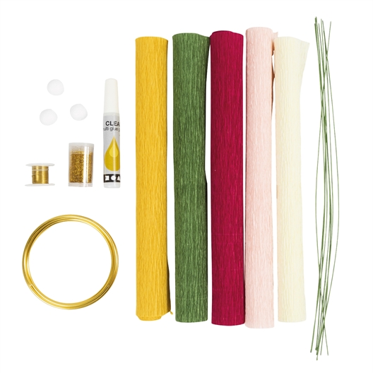 Kit couronne de fleurs en papier crépon