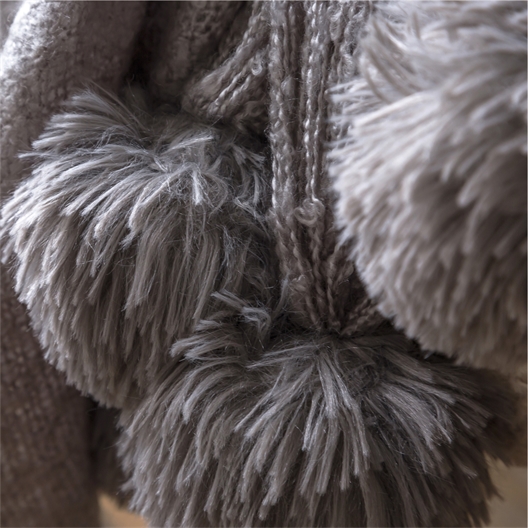 Plaid à pompons : divers coloris