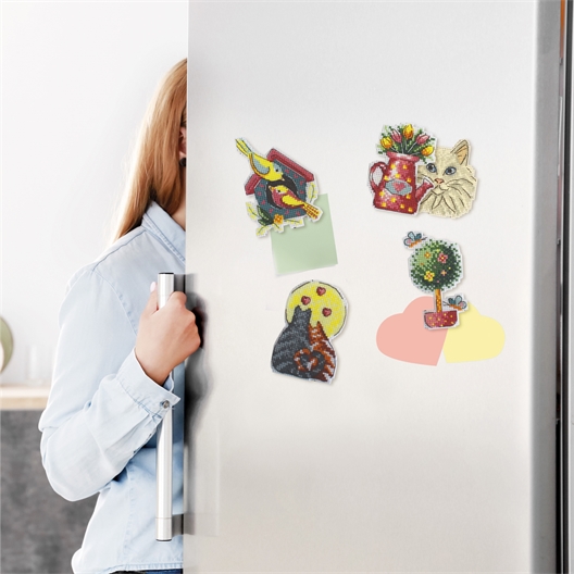 Lot de 4 magnets à broder