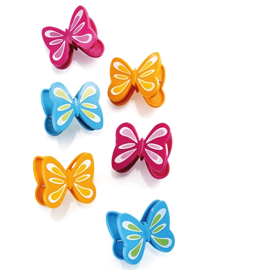 6 clips sachets papillons
