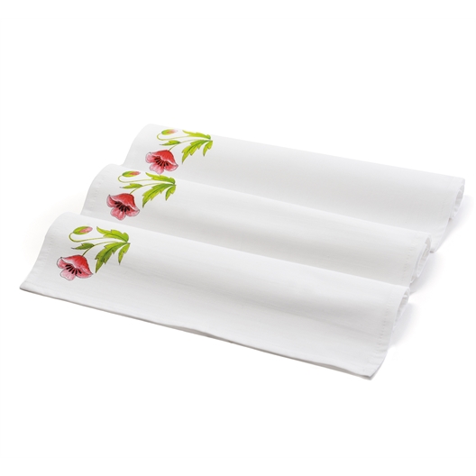 Linge de table bicyclette et fleurs