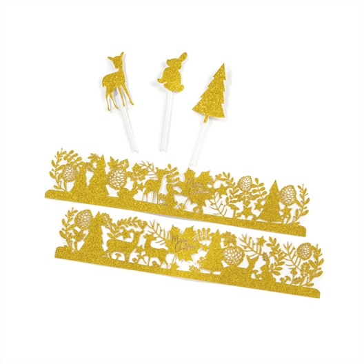 Décor bûche forêt enchantée