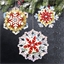 Set de 6 décorations flocons à assembler rouge / blanc / argent