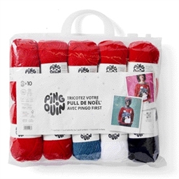 Kit tricot Pingo First pull de Noël Flocon
