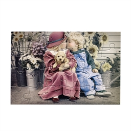 Puzzle carte postale 24 pièces Premier amour