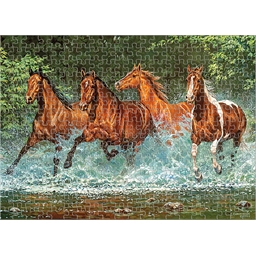 Puzzle 300 pièces Galop dans la rivière