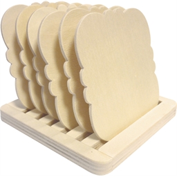 Lot de 6 sous-verres en bois à personnaliser