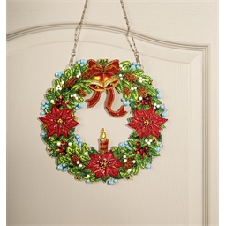 Couronne de poinsettias à diamanter
