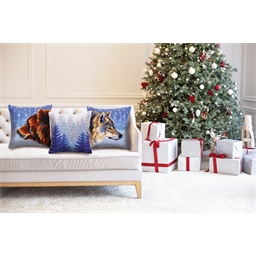 Kit coussin canevas Ours sous la neige