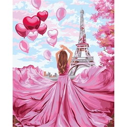 Peinture par numéros Paris en rose