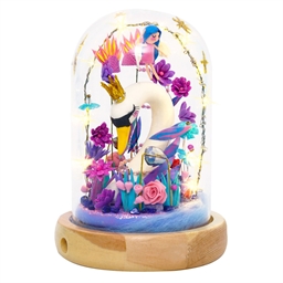 Kit décor cloche verre Royaume du cygne