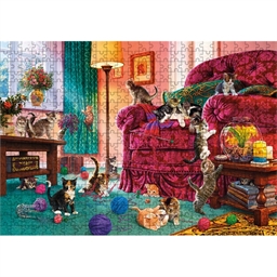 Puzzle 500 pièces : Chats en folie