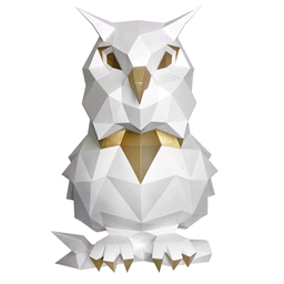 Kit sculpture en papier Hibou blanc