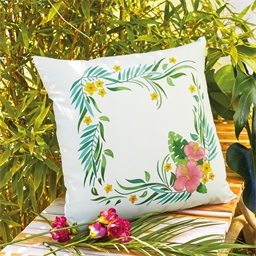 Set de 2 coussins à colorier Fleurs tropicales