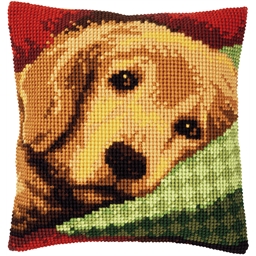 Kit coussin canevas Petit chien endormi