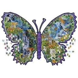 Puzzle 1000 pièces forme papillon Forêt tropicale