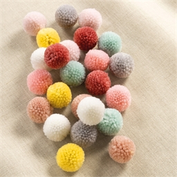 Lot de 24 pompons laine pastel ou multicolore