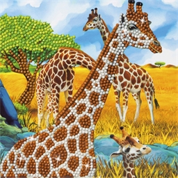 Kit carte broderie diamant Girafes