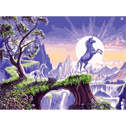 Peinture par numéros Licorne au clair de lune