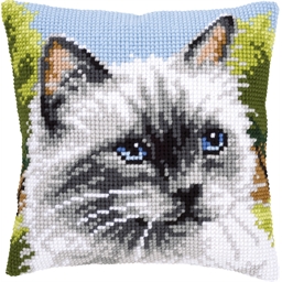 Kit coussin canevas Chat siamois