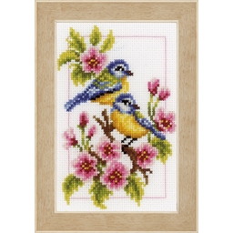 Kit miniature oiseaux 4 saisons à broder
