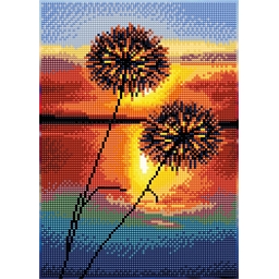 Kit broderie diamant Coucher de soleil sur le lac
