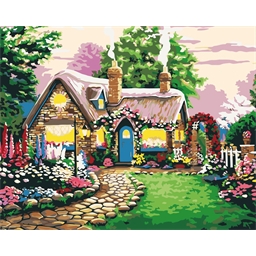 Peinture par numéros Cottage fleuri