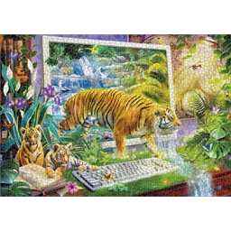 Puzzle 1500 pièces Les tigres prennent vie