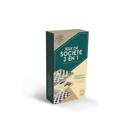 Jeu de société 3 en 1 en bois