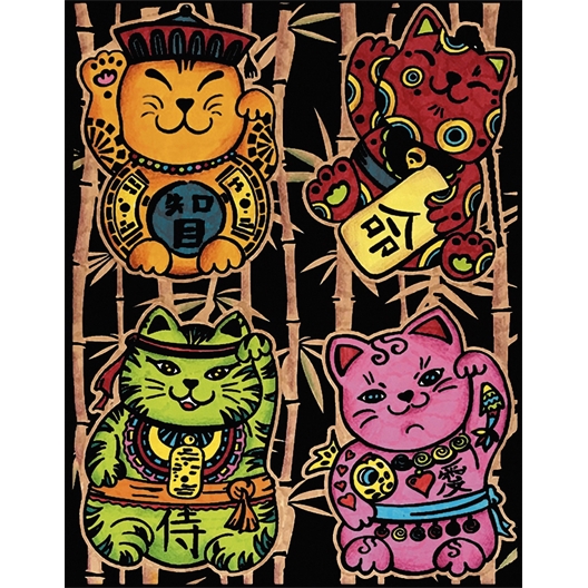 Tableau velours petit modèle Maneki Neko