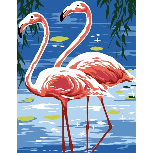 Kit canevas Flamants roses