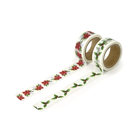 Set de 2 masking tape* Poinsettia et baies