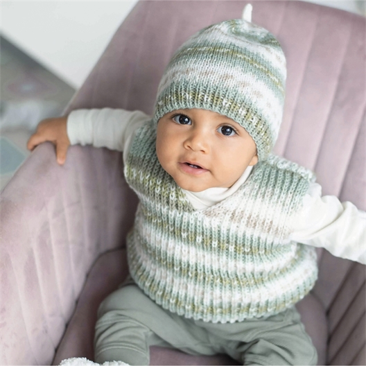 Kit pull sans manches et bonnet bébé Baby Color (6/18 mois, 2/3 ans)