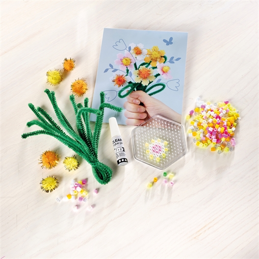 Kit perles à repasser bouquet de fleurs