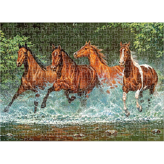 Puzzle 300 pièces Galop dans la rivière