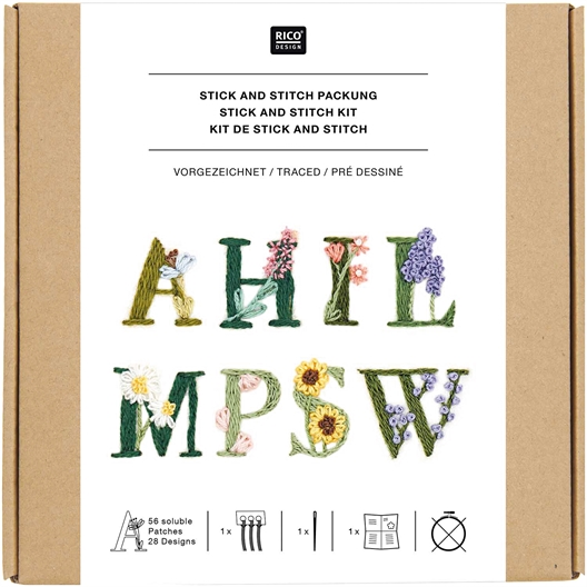 Kit de broderie alphabet floral