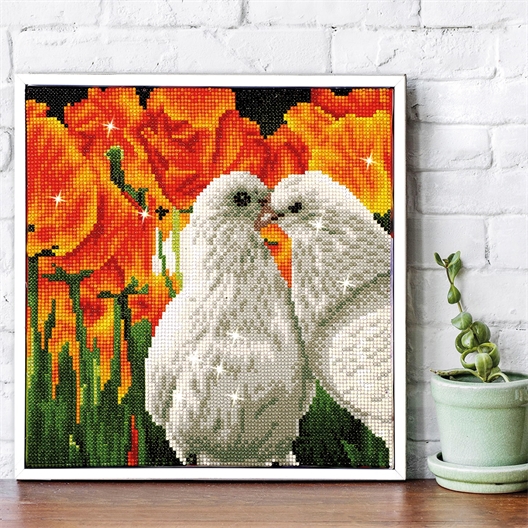 Kit broderie diamant Tourterelles amoureuses