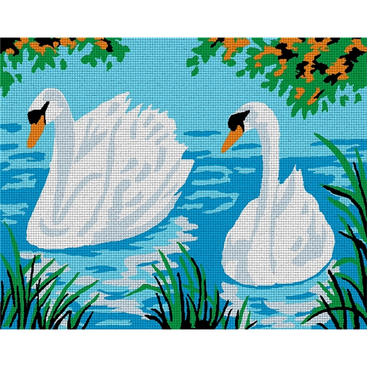 Kit tableaux canevas Cygne